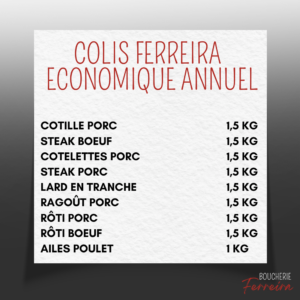 COLIS FERREIRA ECONOMIQUE ANNUEL